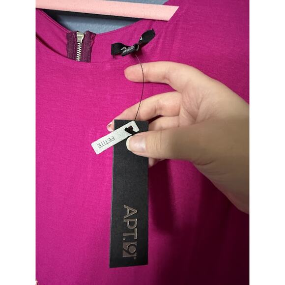 NWT Apt 9 Petite Dress Women's Size XL Pink Zip Up Throw on Dress No Sleeves - Picture 6 of 9